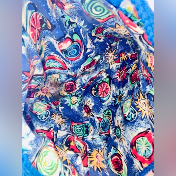 Vintage Granny Crochet Blue Rainbow XL Tote - Picture 4 of 6